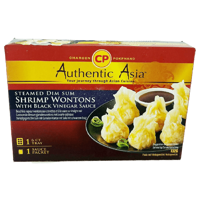 CP Gekookte Gehakte Garnalen Wonton Met Zwarte Azijnsaus 132g