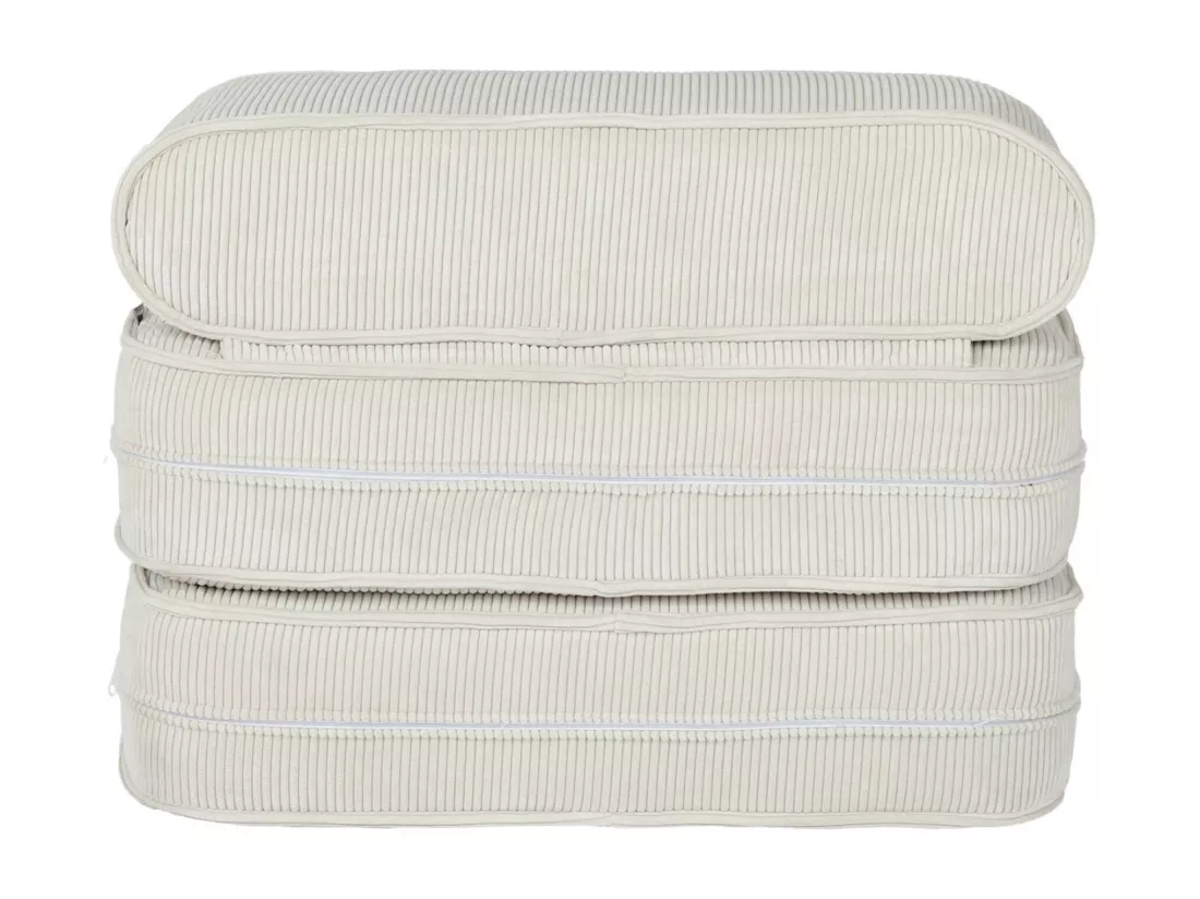 Fauteuil enfant en velours côtelé dépliable. couleur crème. L 66 x P 62 x H 43.5 cm
