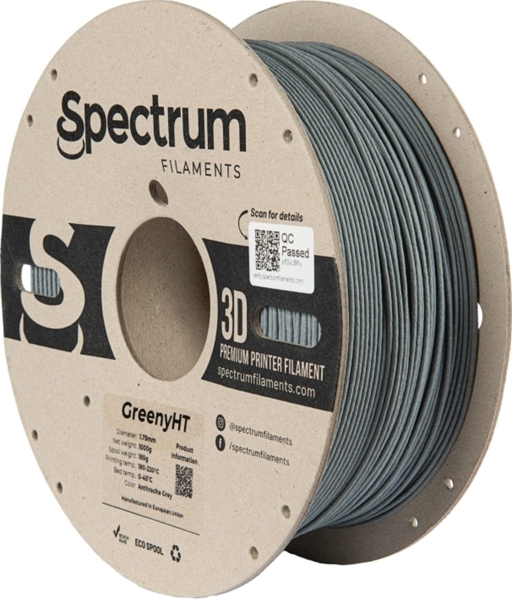 Spectrum  GreenyHT Anthracite Grey, 1,75 mm / 1000 g    Filament mit sehr guten thermischen & mechanischen Eigenschaften