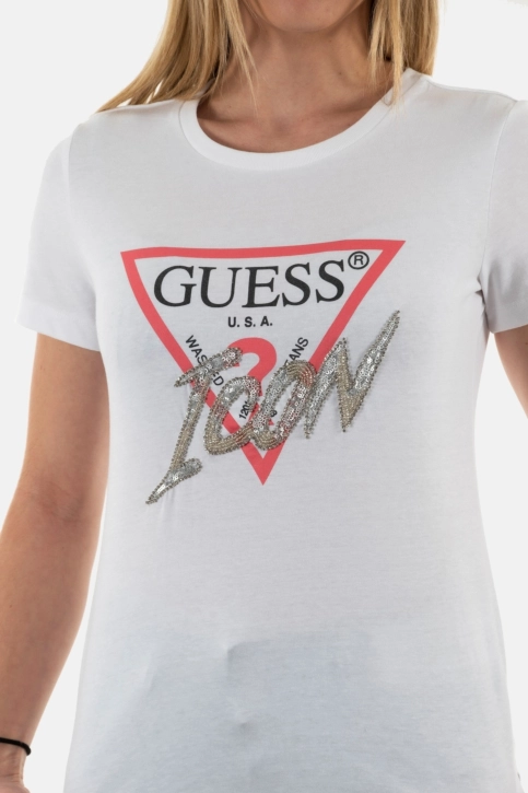 tee shirt guess jeans cn icon g011 pure white