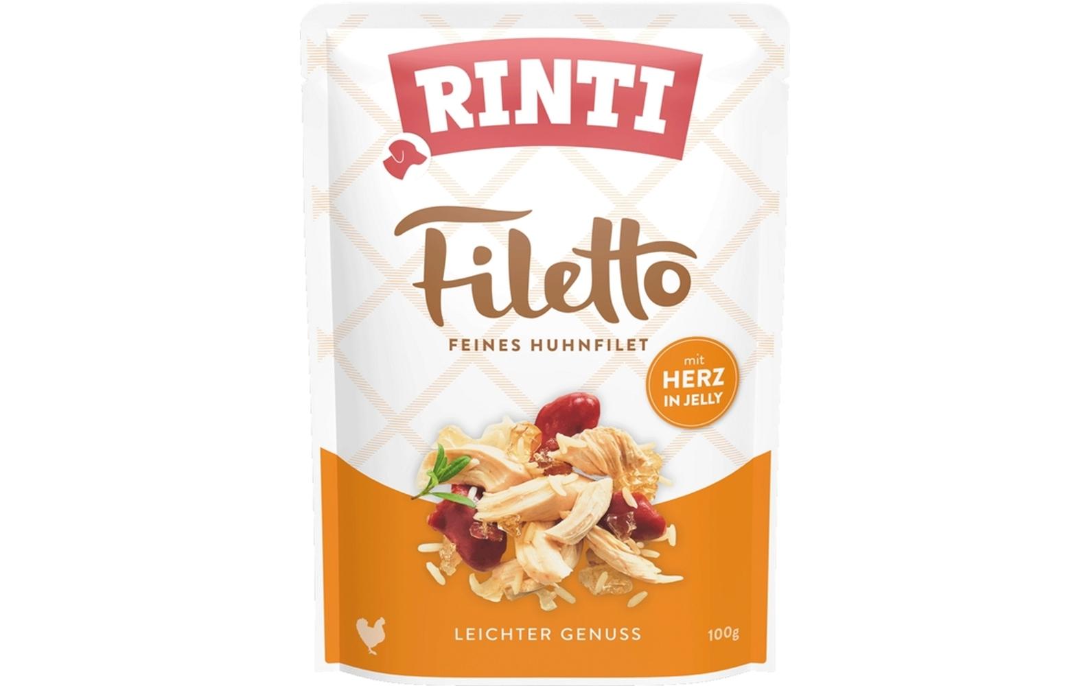 Nassfutter Filetto Huhn + Herz in Jelly, 24 x 100 gAlleinfuttermittel für ausgewachsene Hunde