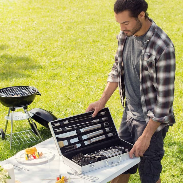 Grillbestik 18 dele rustfrit stål
