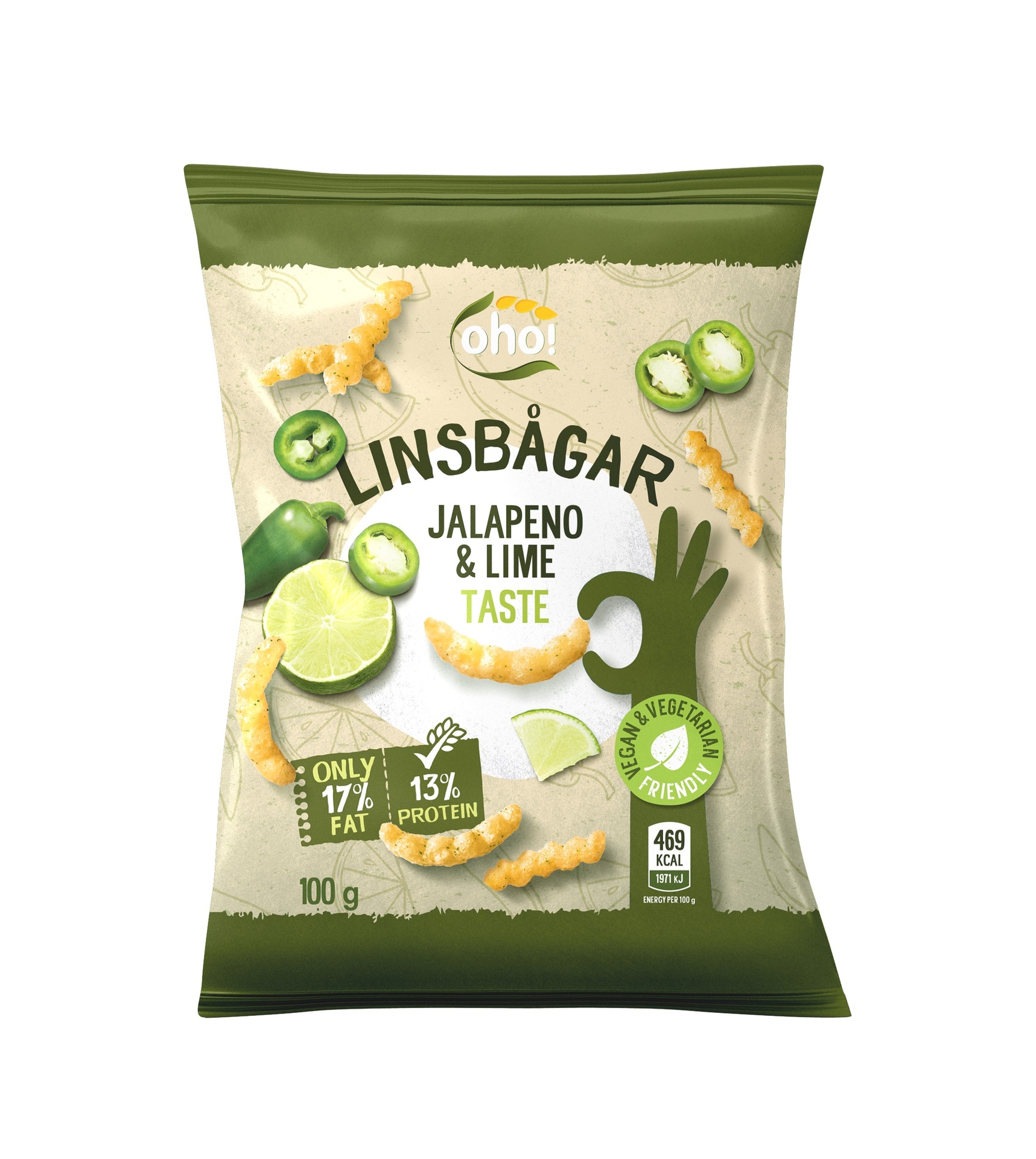 Linsesnacks Jalapeno Lime 100g