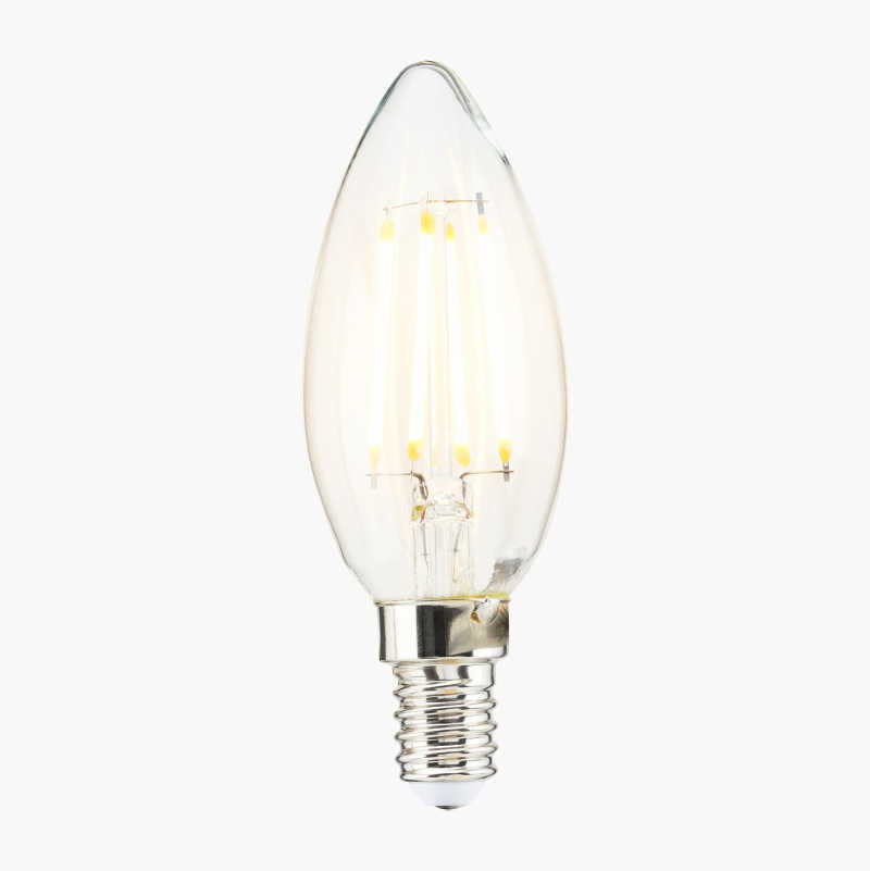 Kronelys E14, 4,9 W, dimbar, klar