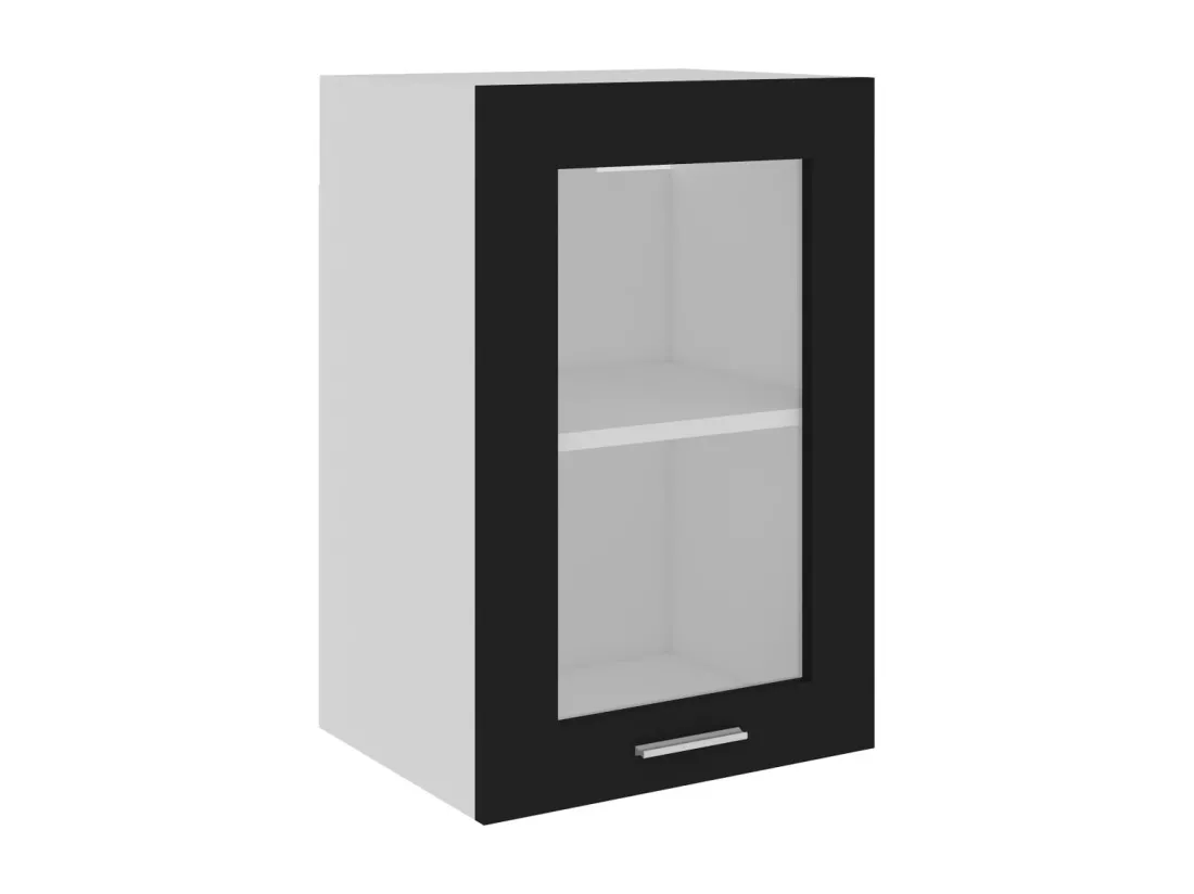 Armoire en verre suspendue Noir 40x31x60 cm Bois d'ingénierie