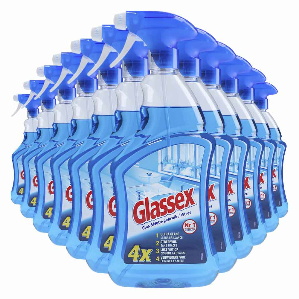 12x Glassex Glas & Multi Schoonmaakspray 750 ml