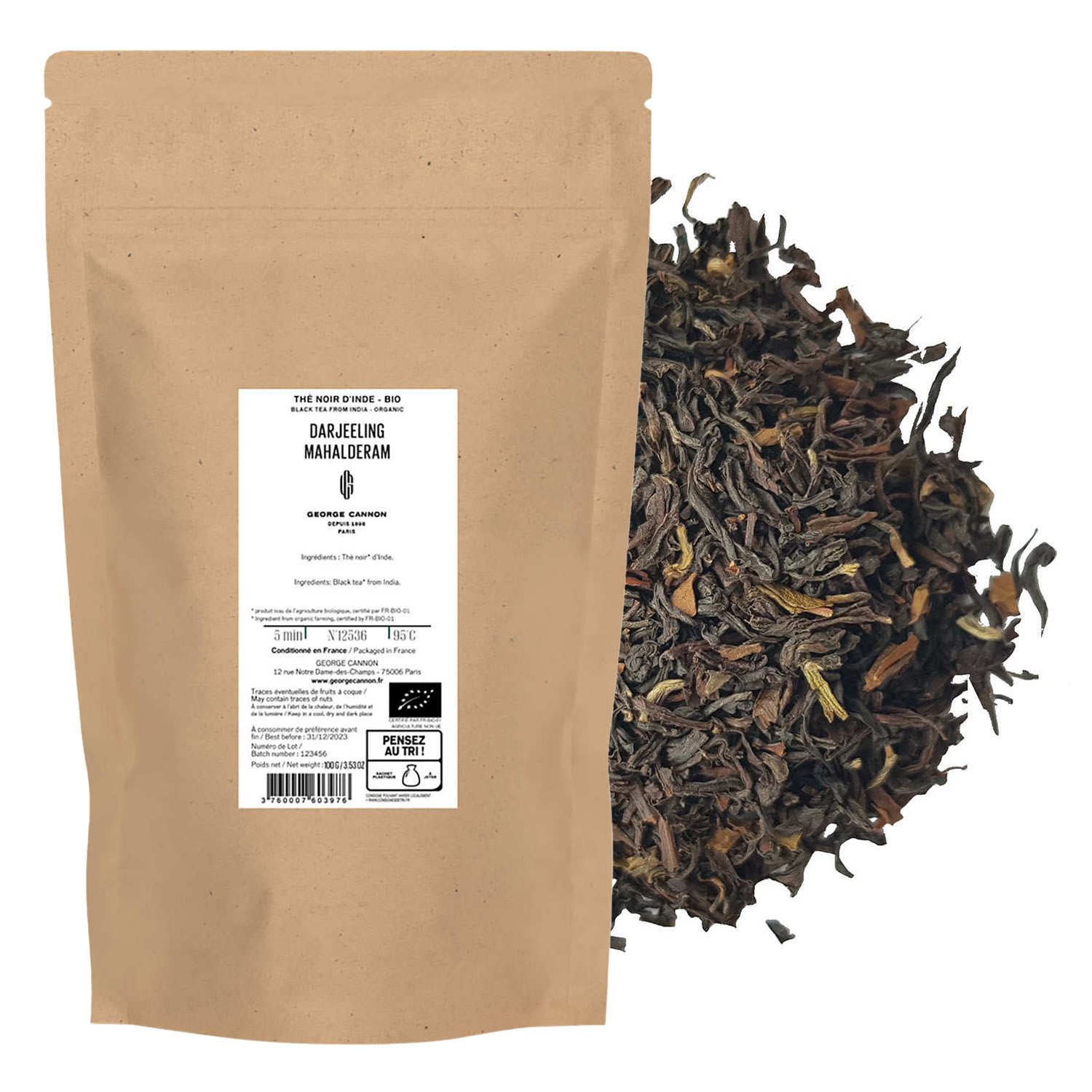 Thé noir d'Inde Darjeeling Mahalderam bio