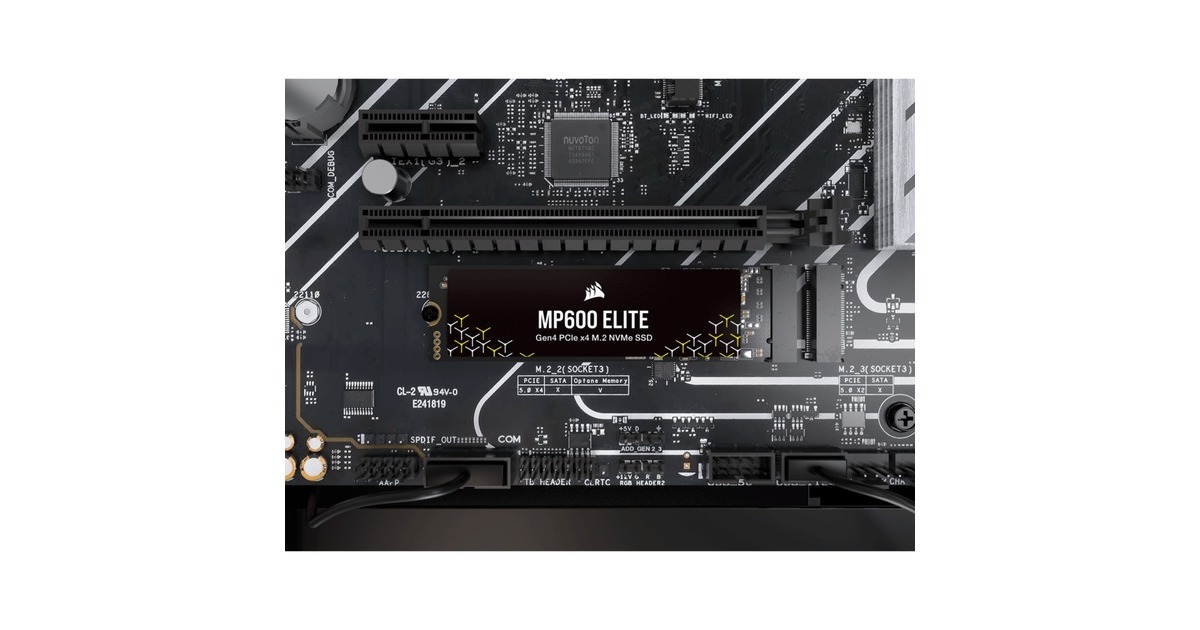 CorsairMP600 ELITE 1 TB SSD  (Zwart, CSSD-F1000GBMP600ENH, PCIe Gen 4.0 x4, NVMe 1.4, M.2 2280)