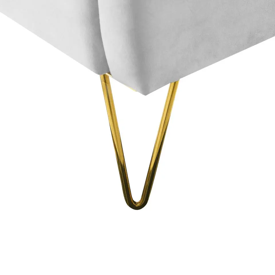 AMBILLOU - Tweepersoonsbed - Goud - 160 x 200 cm - Fluweel