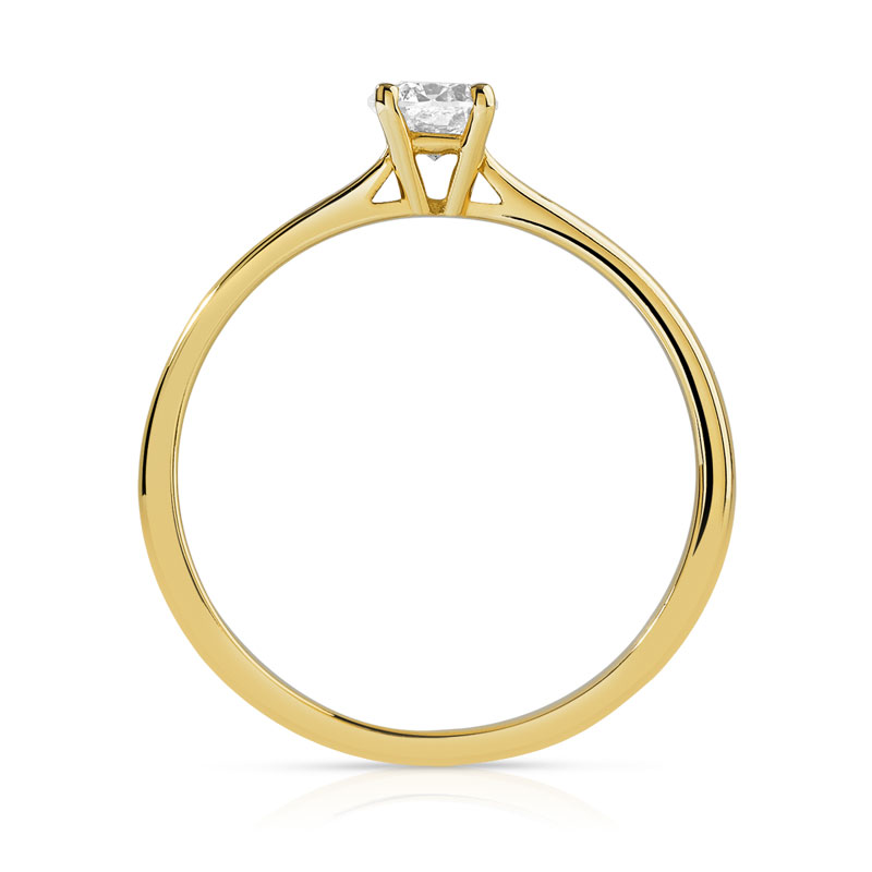 Solitaire or 750 jaune diamant 0,25 carat
