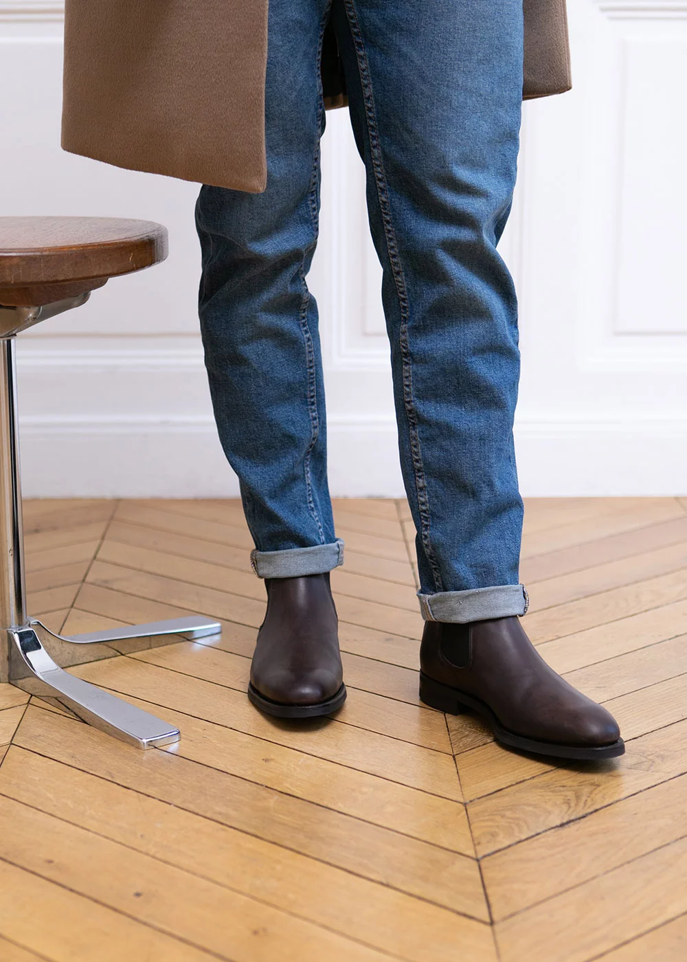 CHELSEA BOOTS UPAVON II R CUIR HUILÉ MARRON FONCÉ