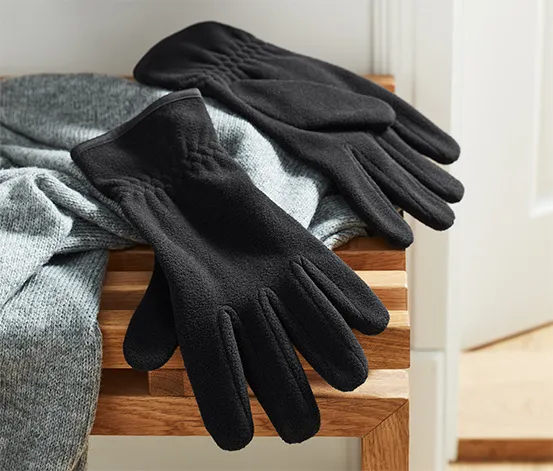 Fleece-Handschuhe, schwarz