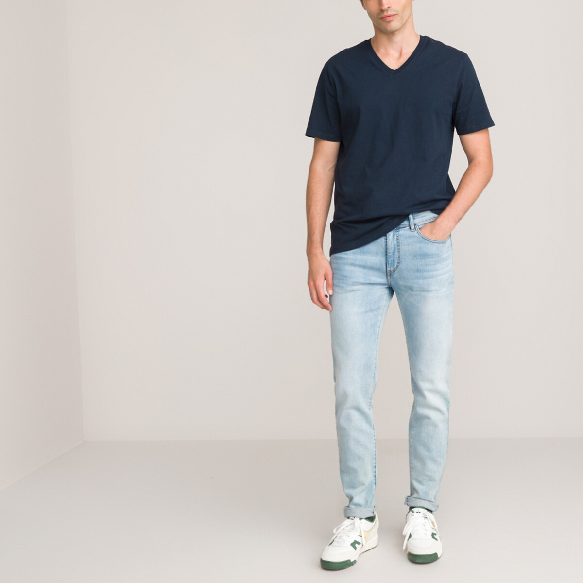 COLEÇÃO LA REDOUTE<br>Camiseta de manga curta com decote em V