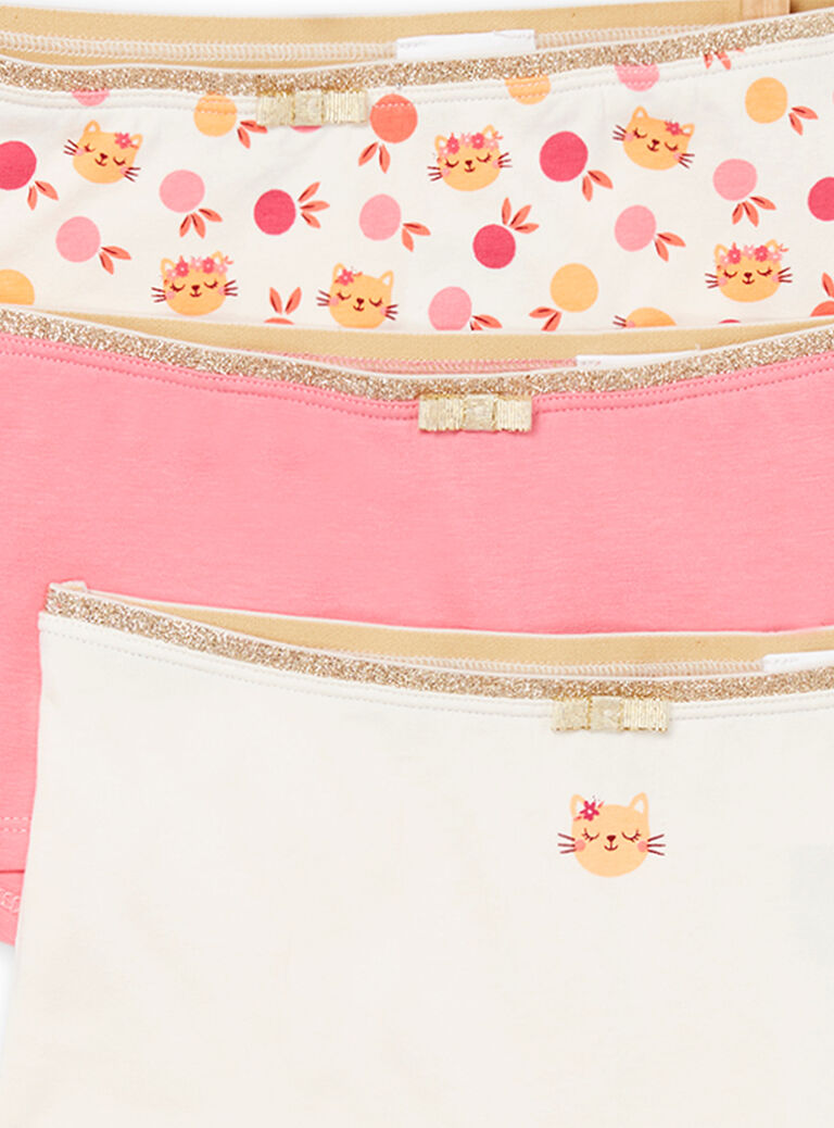 3 shortys à imprimé et motifs chats