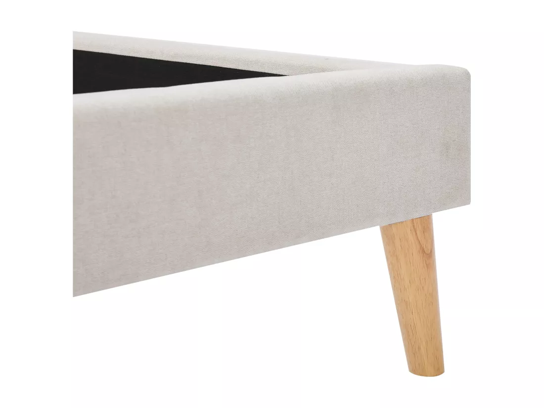 Lit scandinave 160 x 200 cm - Tissu - Beige - BENEDICTE