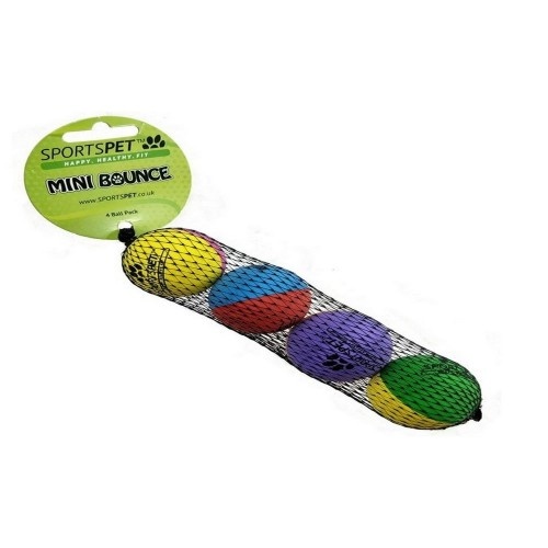 Bolas de tênis Sportspet Mini Bounce para cães - Pacote com 4
