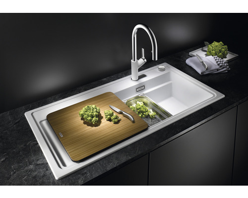 Blanco ZENAR XL 6 S DGP spoelbak, 1000 x 510 mm, antraciet, 524052, 1 bak, bak rechts, met afdruiprek