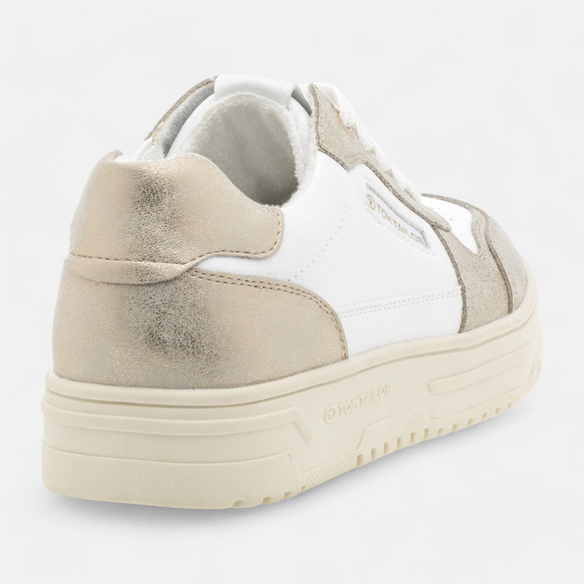 Baskets basses Femme blanc/or