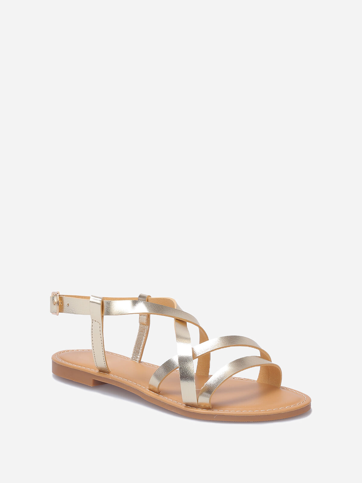 Nu-pieds à multiples brides- Doré