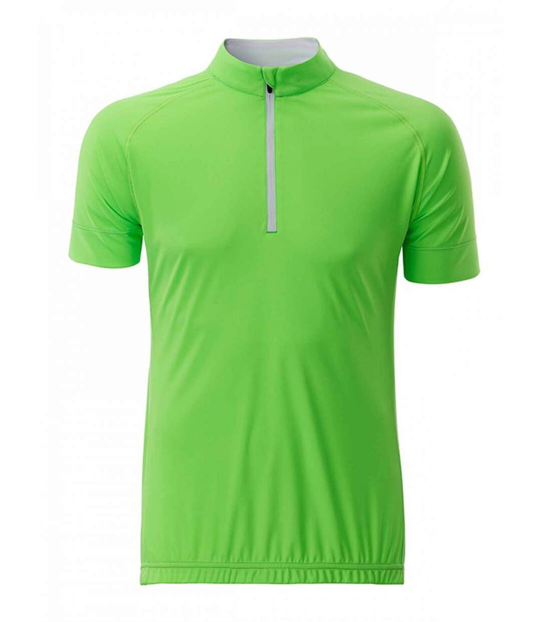 maillot cycliste demi zip - HOMME - JN514 - vert vif