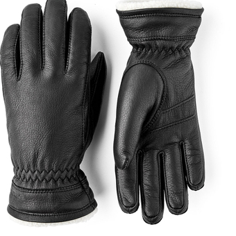 Hestra Buvika Deerskin Fingerhandschuhe Black Damen
