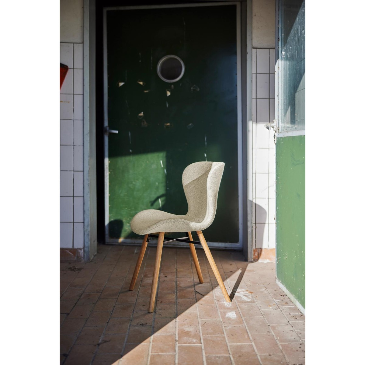 Eetkamerstoel Pescara creme bouclé - set van 2
