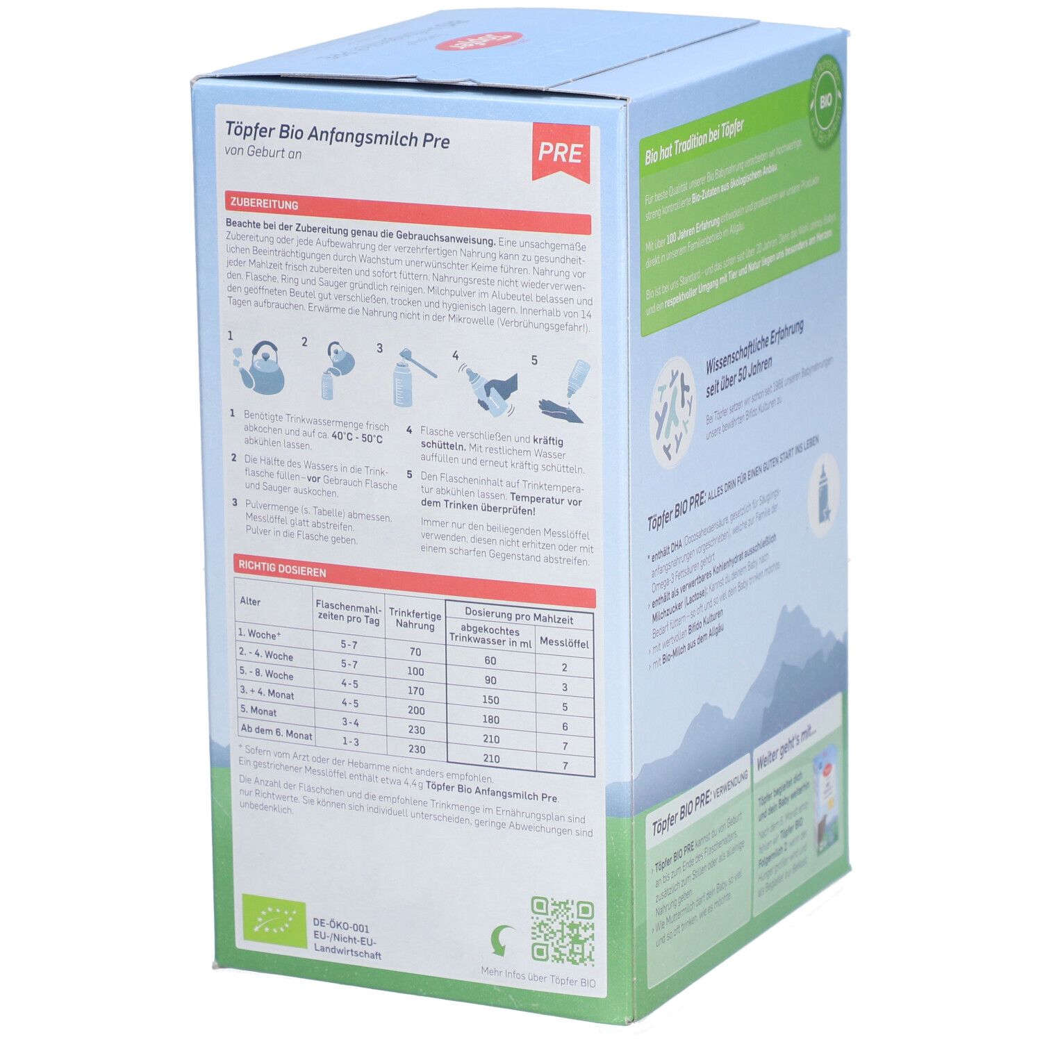 Töpfer Lactana Bio Pre Anfangsmilch von Geburt an