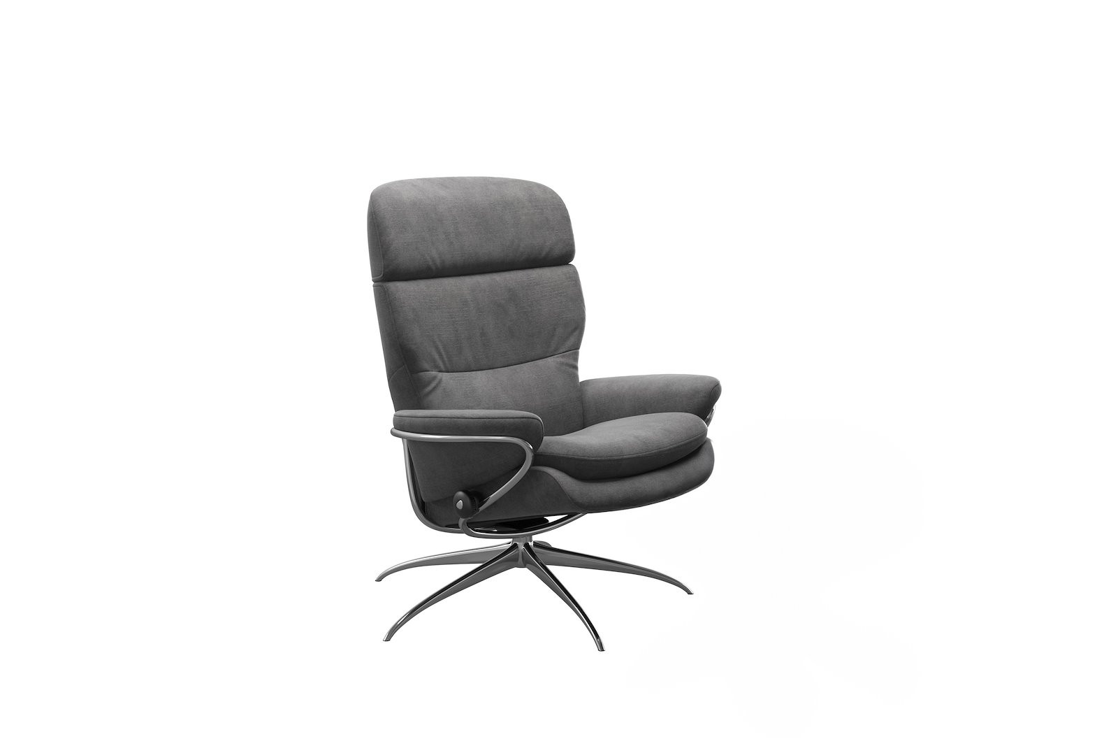 Rome lenestol Tekstil Magnolia Light Grey - Star - Chrome