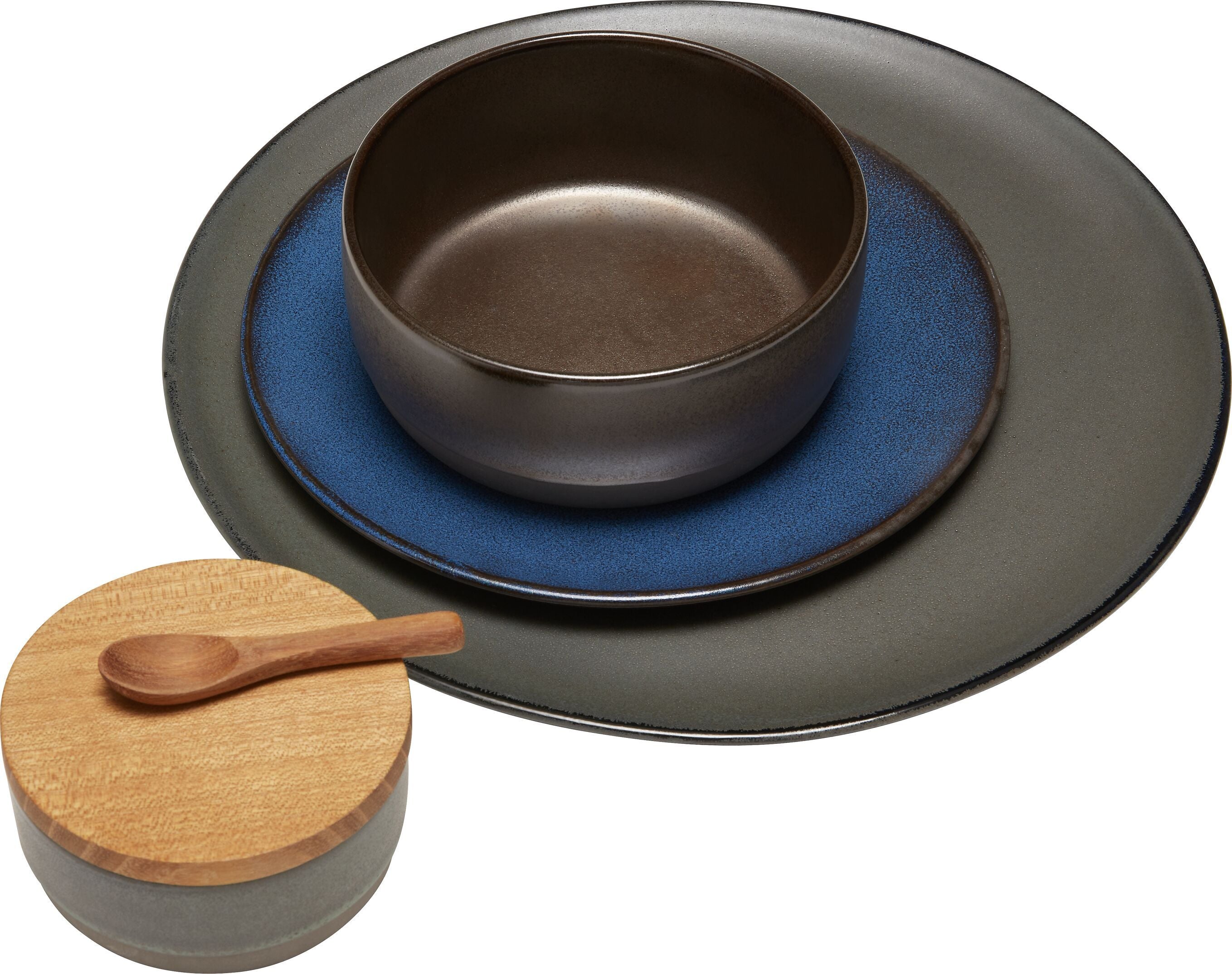 RAW MIDNIGHT BLUE Dessertteller - Blau / H: 1.0 cm