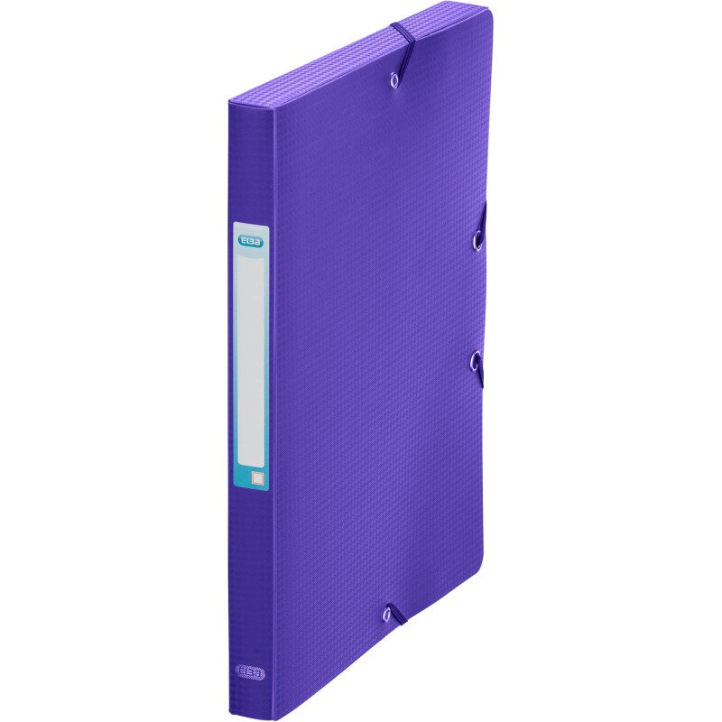 Chemise box plastique Oxford 24 x 32 cm dos 2,5 cm couleurs mode assorties
