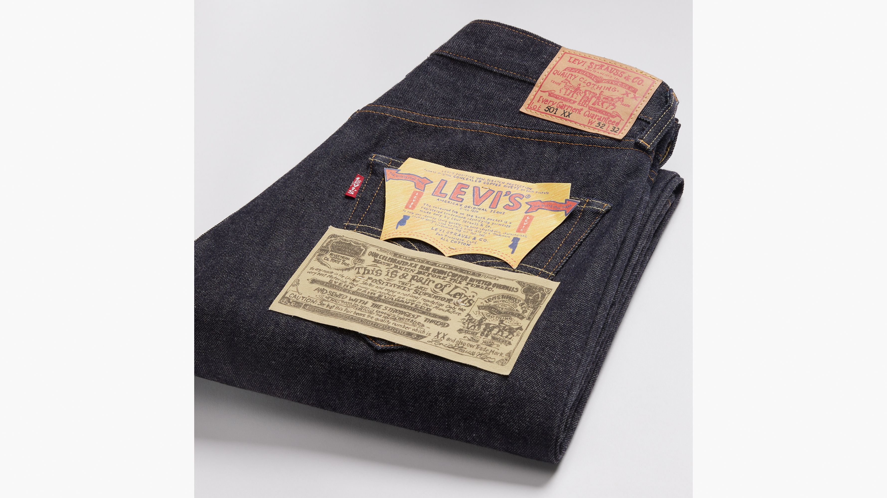 Jean 501® 1955 Levi's® Vintage Clothing - Hand Drawn - Bleu