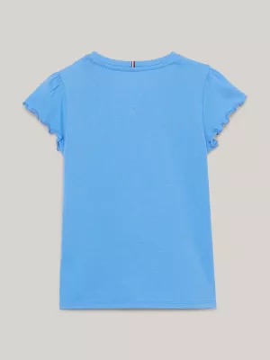 Blusa essencial de corte justo com mangas franzidas