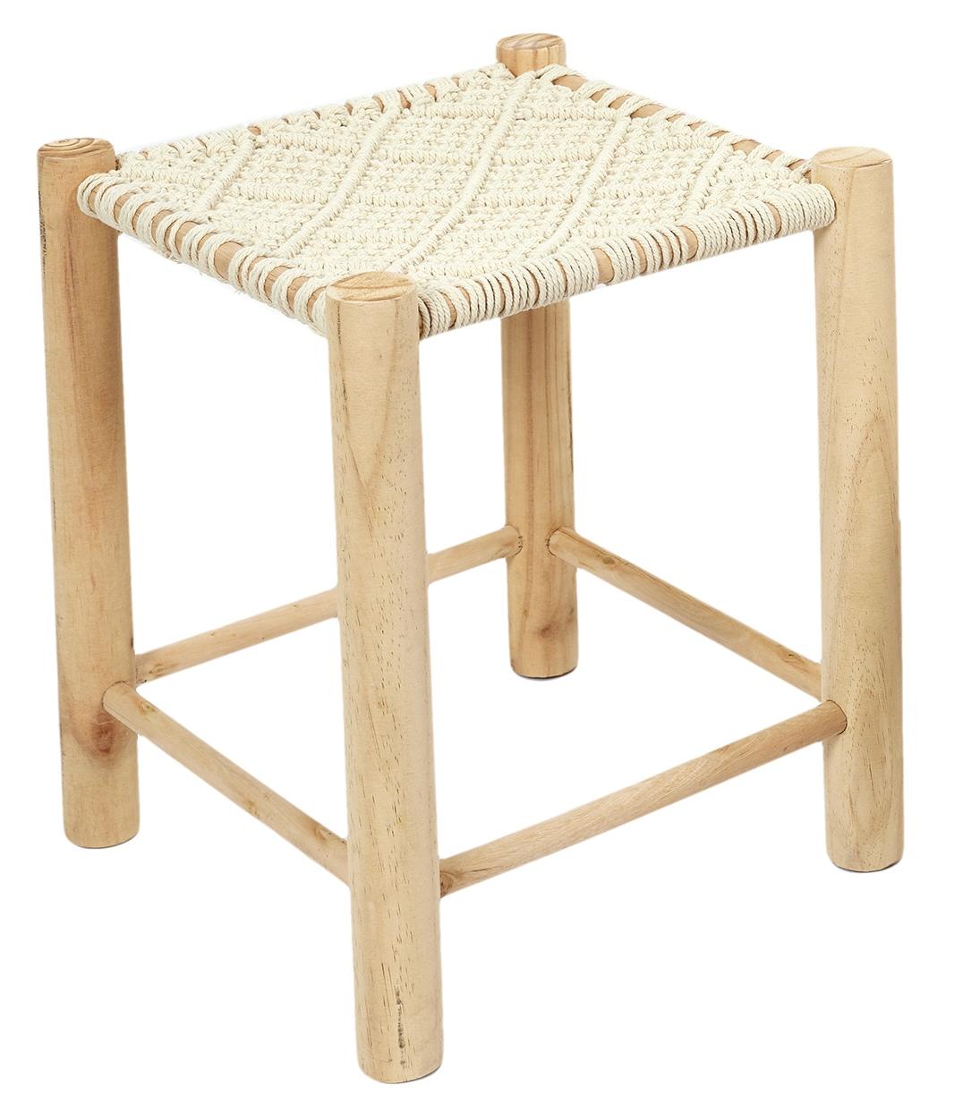 TABOURET MACRAME 37X37X42CM