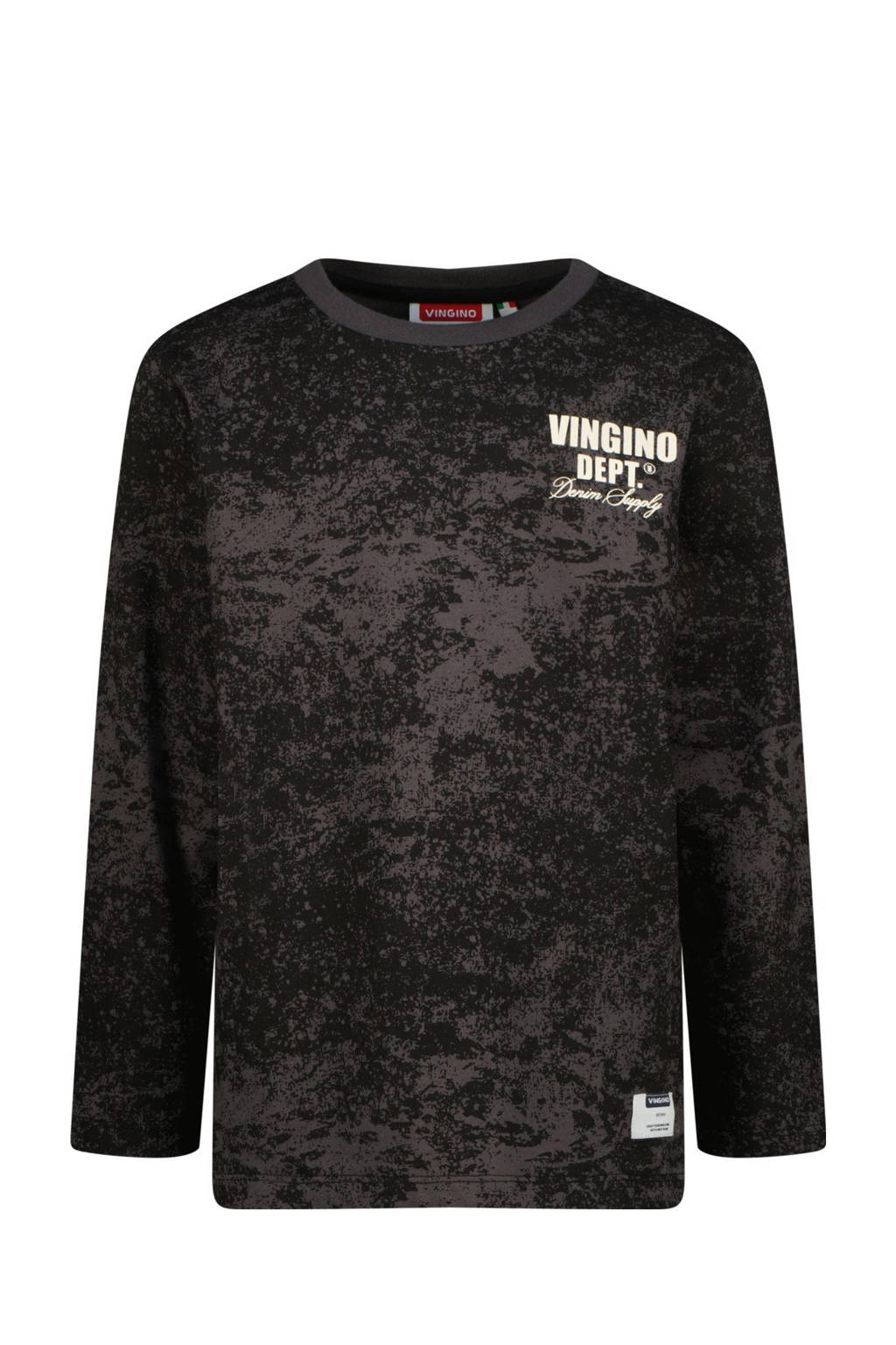 Vingino longsleeve Jame met all over print donkergrijs