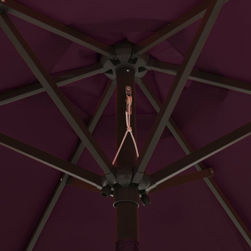 Parasol avec lumières led 200 x 211 cm aluminium rouge bordeaux