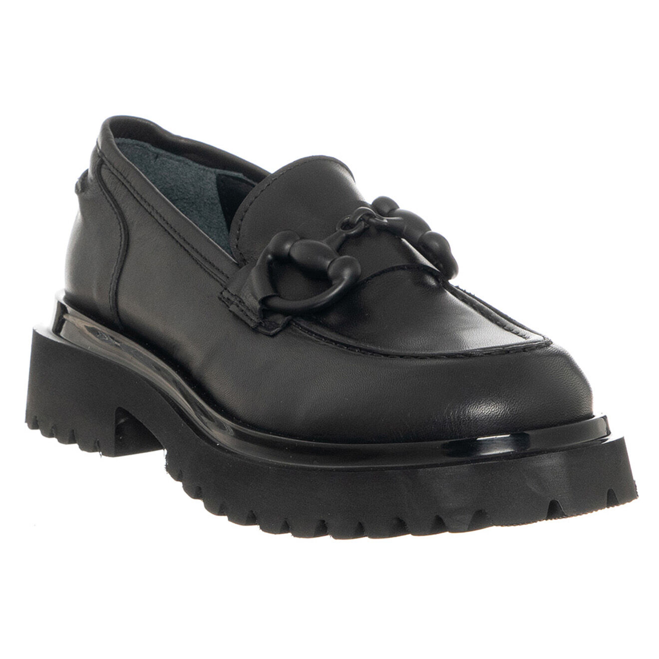Loretta Pettinari Mocassins en Cuir Coda noirs - Talon 5 cm