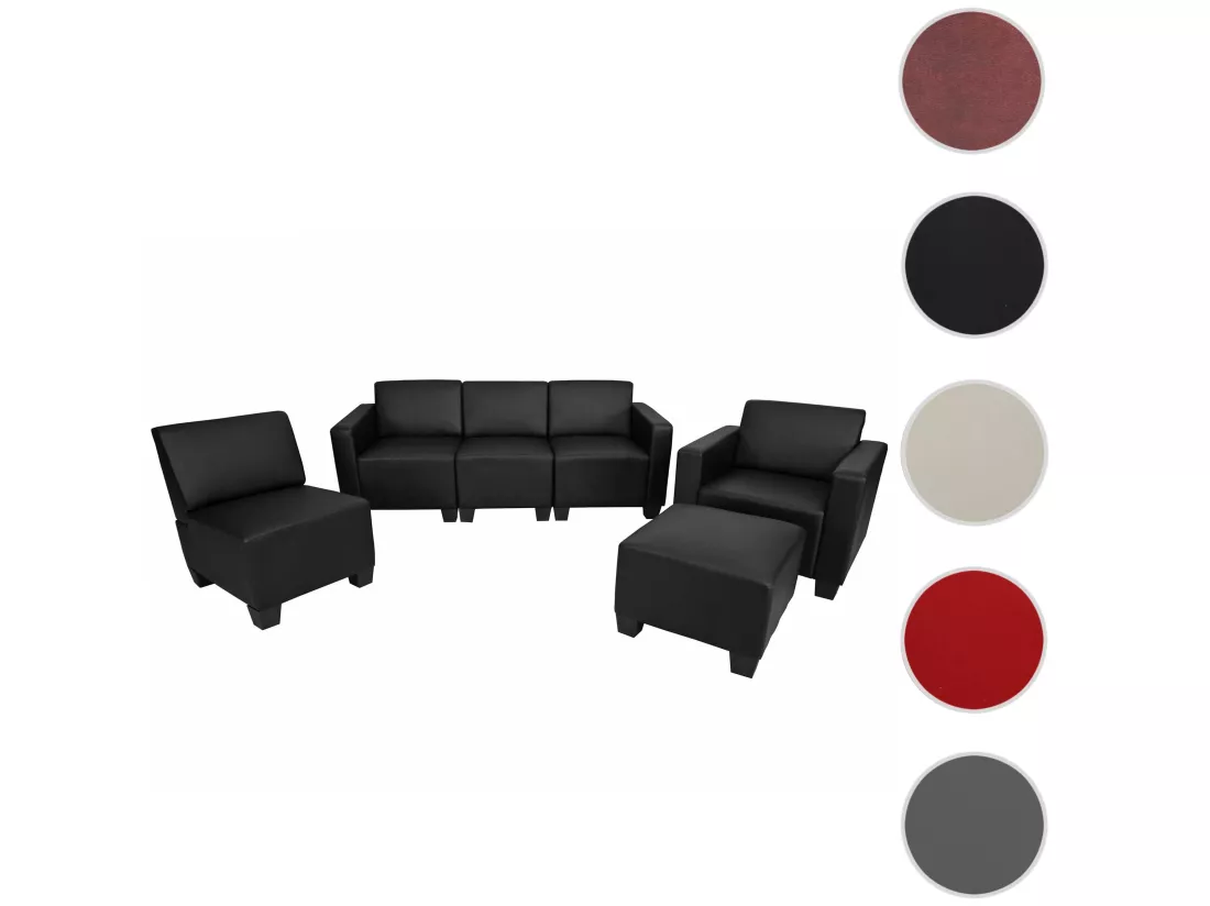 Ensemble de canapés Moncalieri (4 pièces), noir