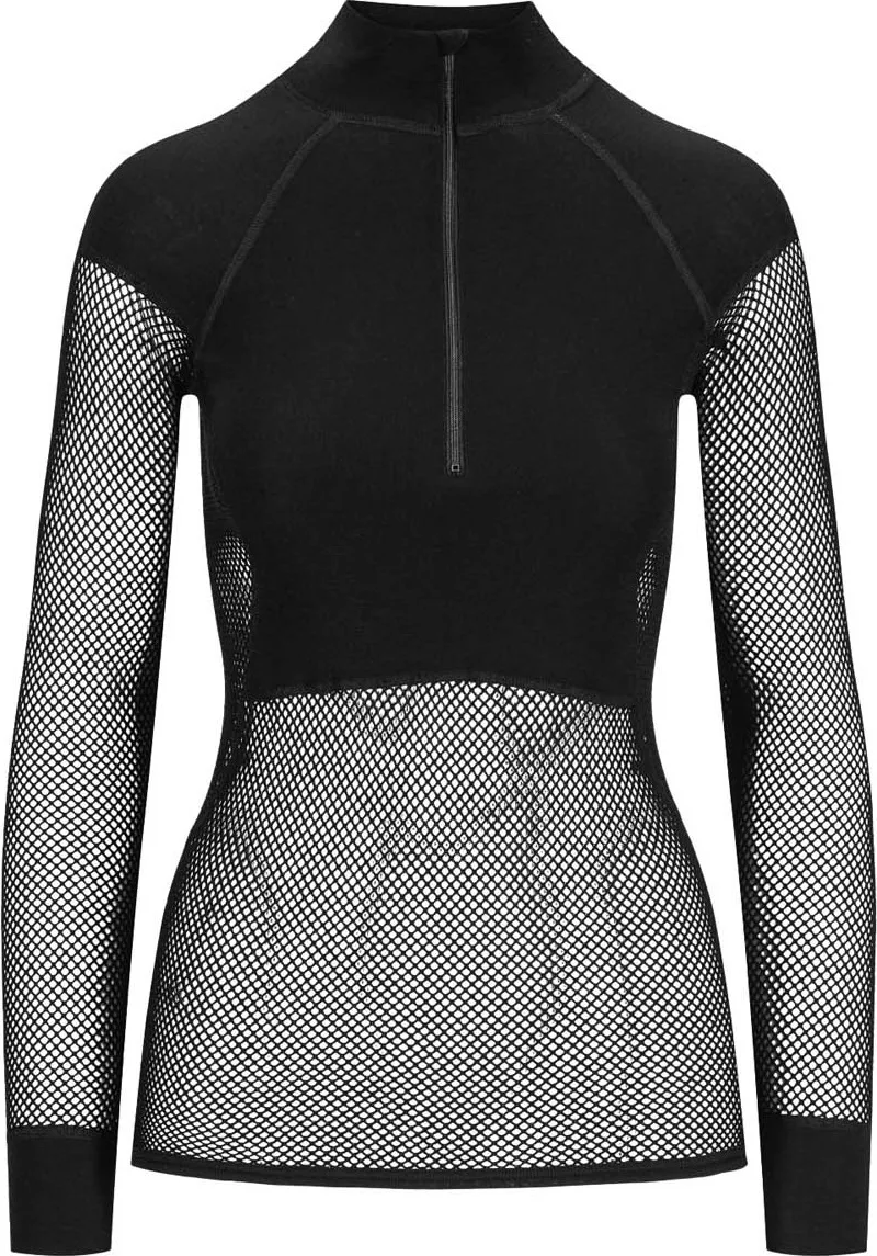 Brynje Women's Wool Thermo Zip Polo Black