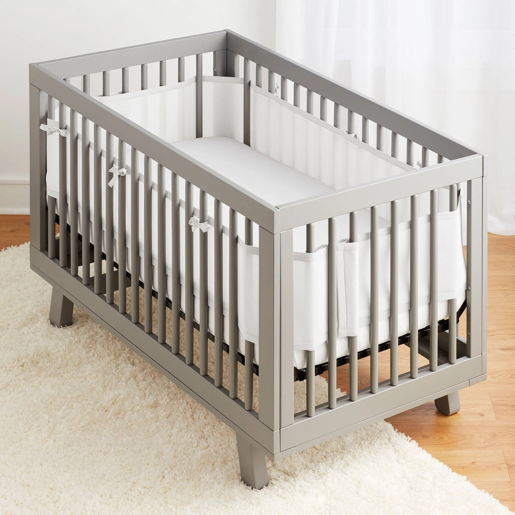 BreathableBaby Tour de Lit Bébé en Maille - Blanc