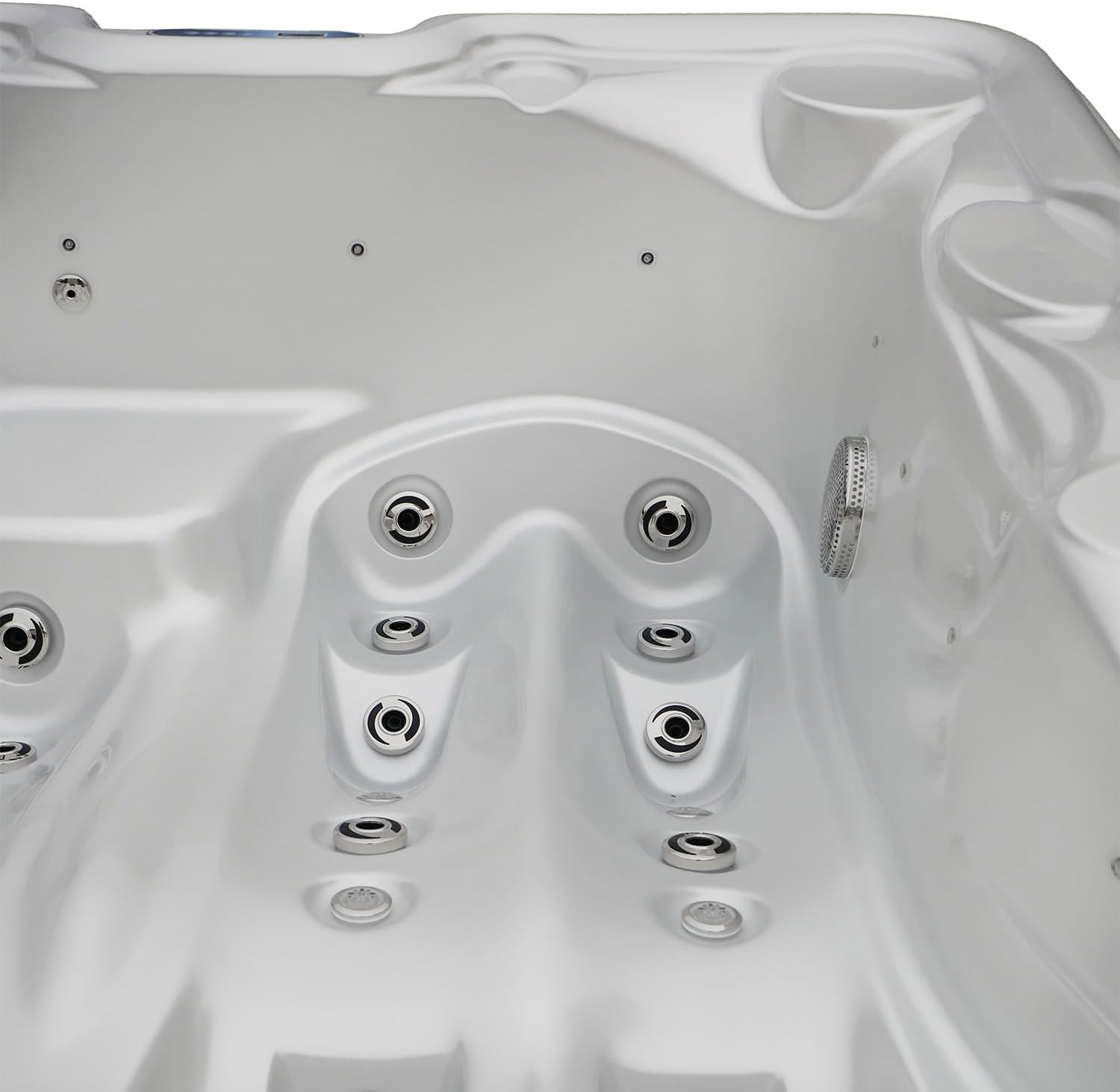 Tronitechnik® Outdoor Whirlpool, 2 Personen, aus hochwertigem Sanitäracryl, Winterfest isoliert, Balboa Spa Heizung und Bedienung, 46 Massagedüsen, 2 Liegeplätze, LED, 620 Liter