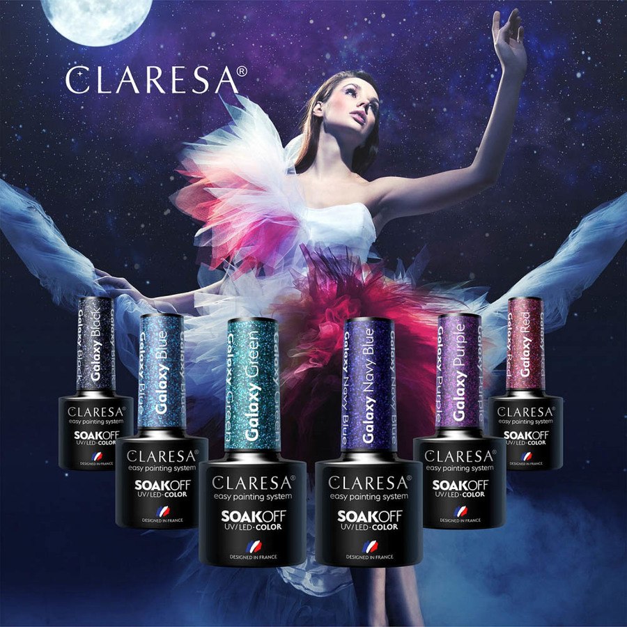 Claresa Nail Polish Hybrid Soak Off Galaxy Black 5ml