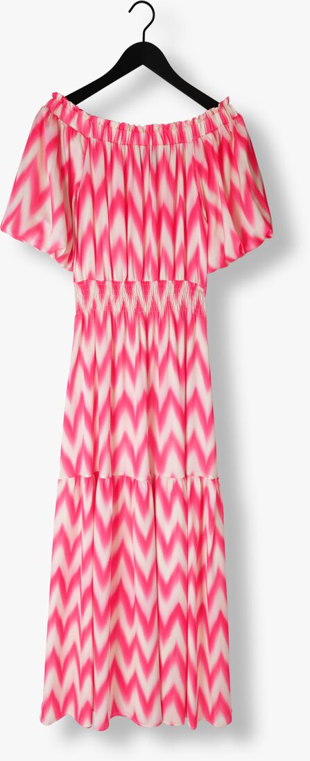 ACCESS fuchsia access maxi jurk off-the-shoulders geometrically printed dress