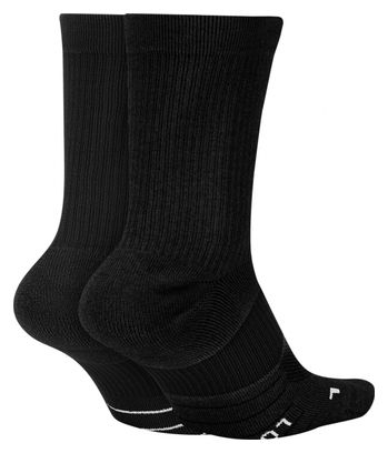 Chaussettes (x2) Nike Multiplier Noir Unisex