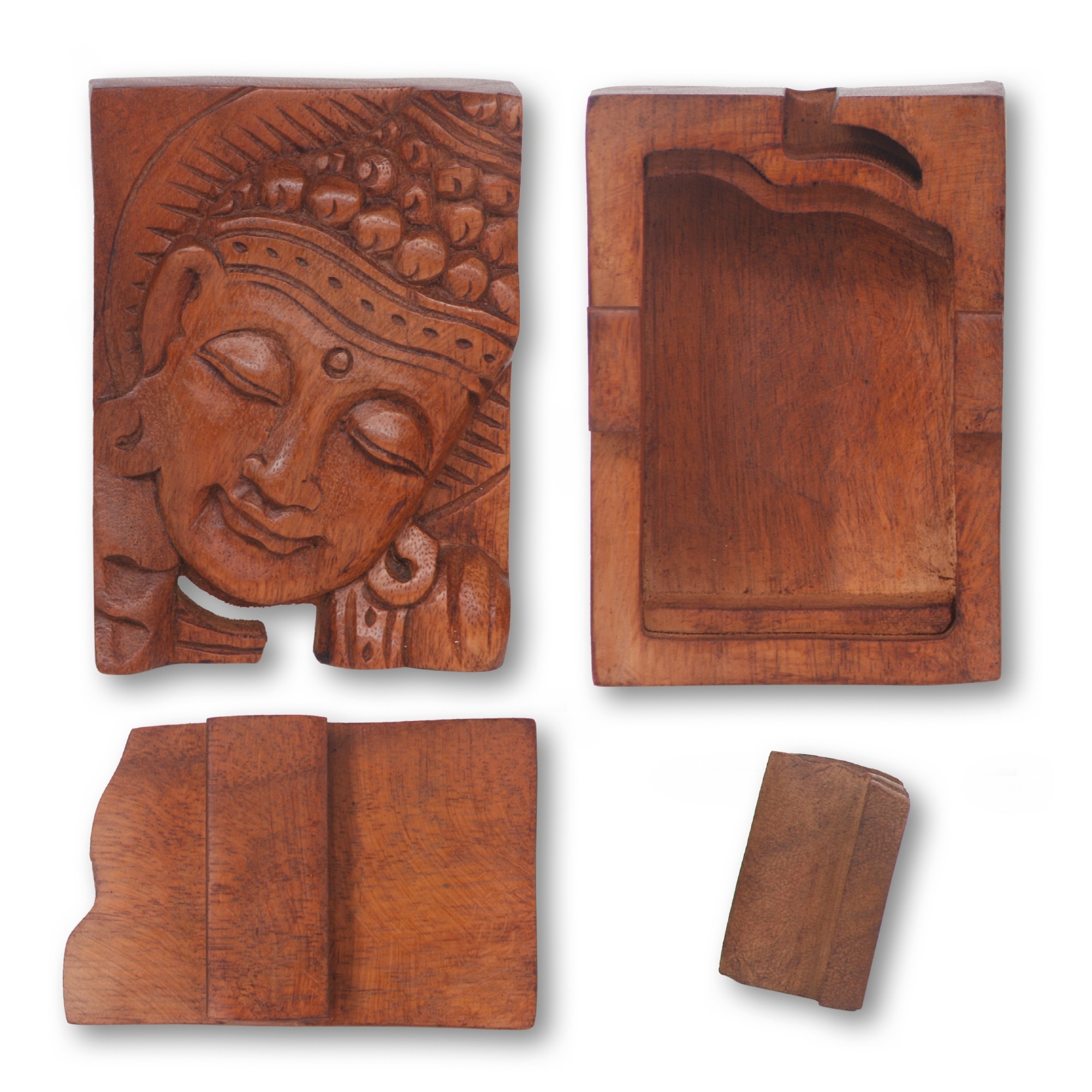 Secret Box 'Buddha', braun, T 7 cm, B 12 cm, 9 cm von fischer's lagerhaus