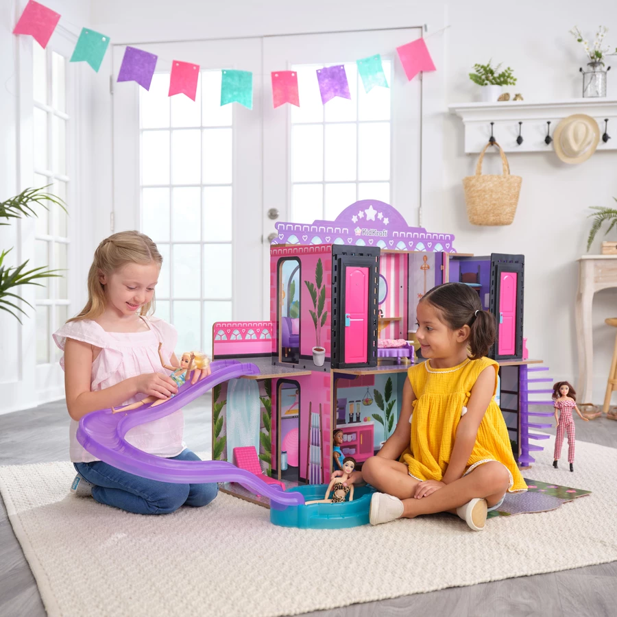 Kidkraft® Puppenhaus 2-in-1 Hotel und Waterslide