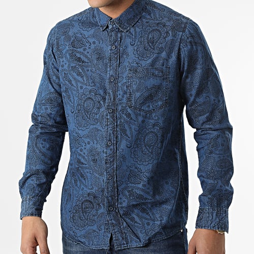 Chemise Jean A Manches Longues TB2202 Bleu Denim Bandana