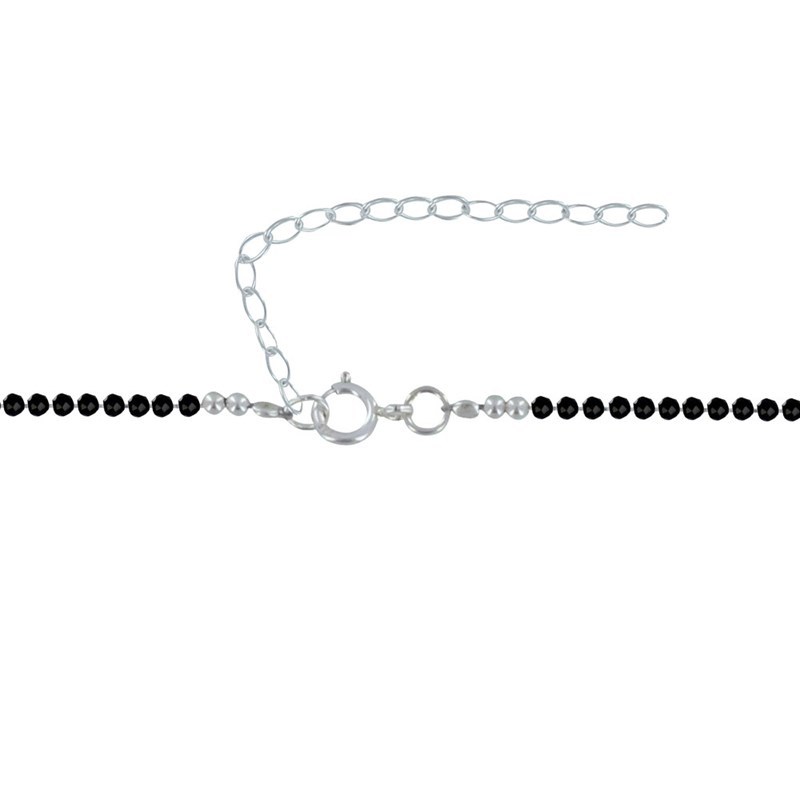 Collier Perles Facettées de Spinelle et Perles Argent