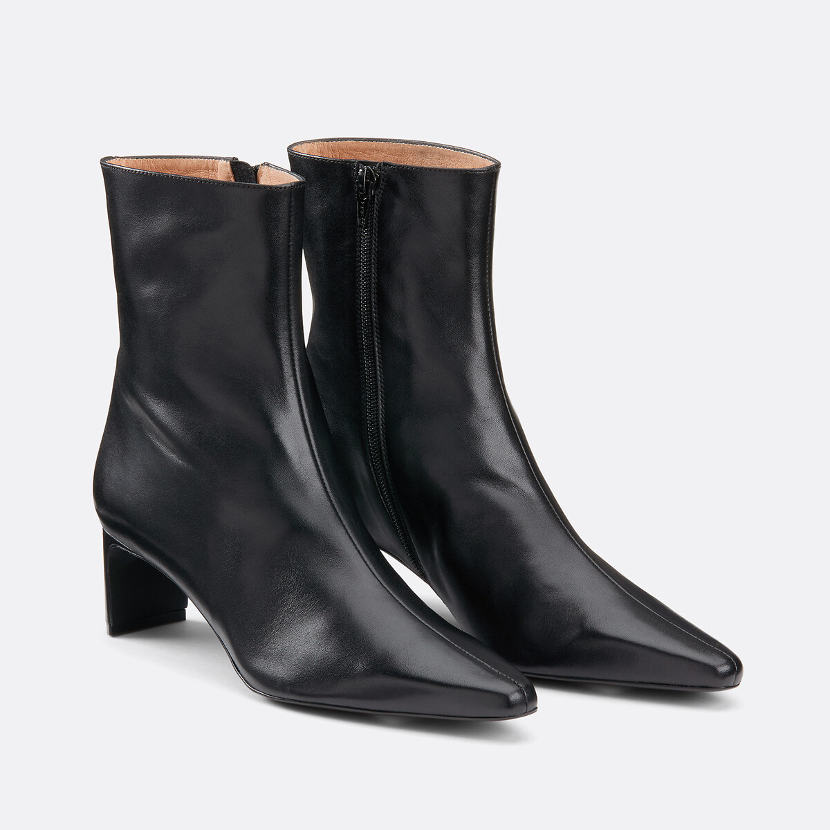 COLEÇÃO LA REDOUTE<br>Botas de couro com salto fino