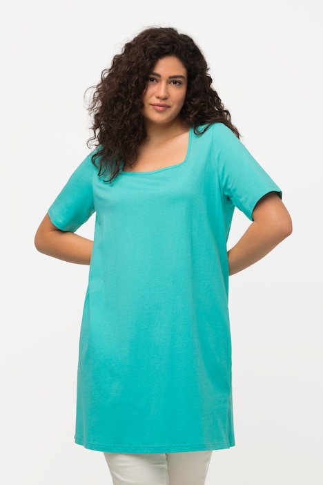 Longshirt, Classic, Carree-Ausschnitt, Halbarm