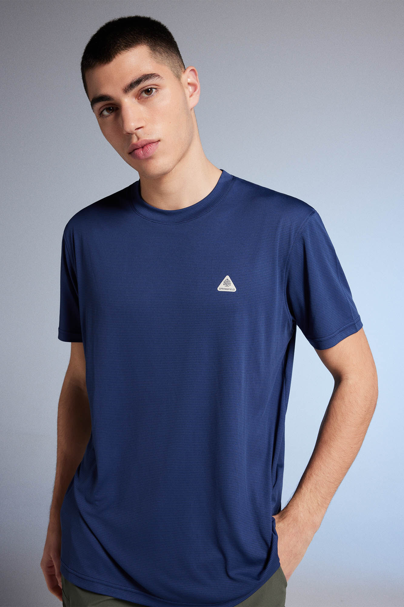 Camiseta Outdoor - azul médio